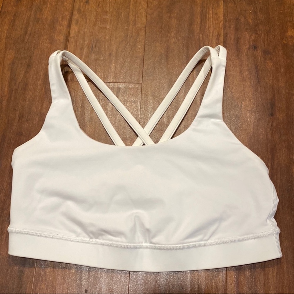 Lululemon White Sports Bra with Criss-Cross Straps